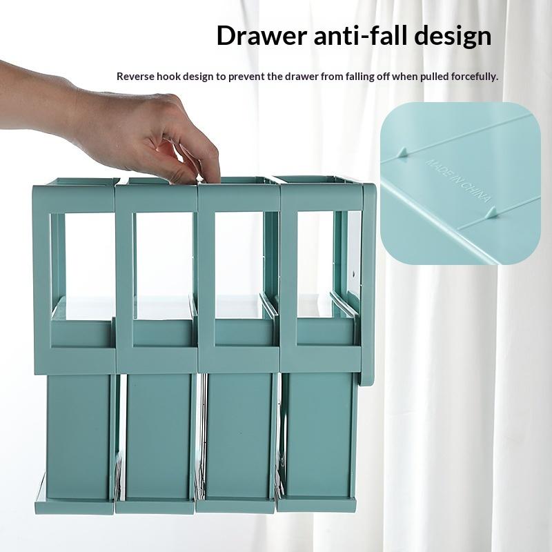 Plastic Desktop Storage Drawer Organizer With Stackable Design And Large Capacity Perfect For Home Office Storing Stationery