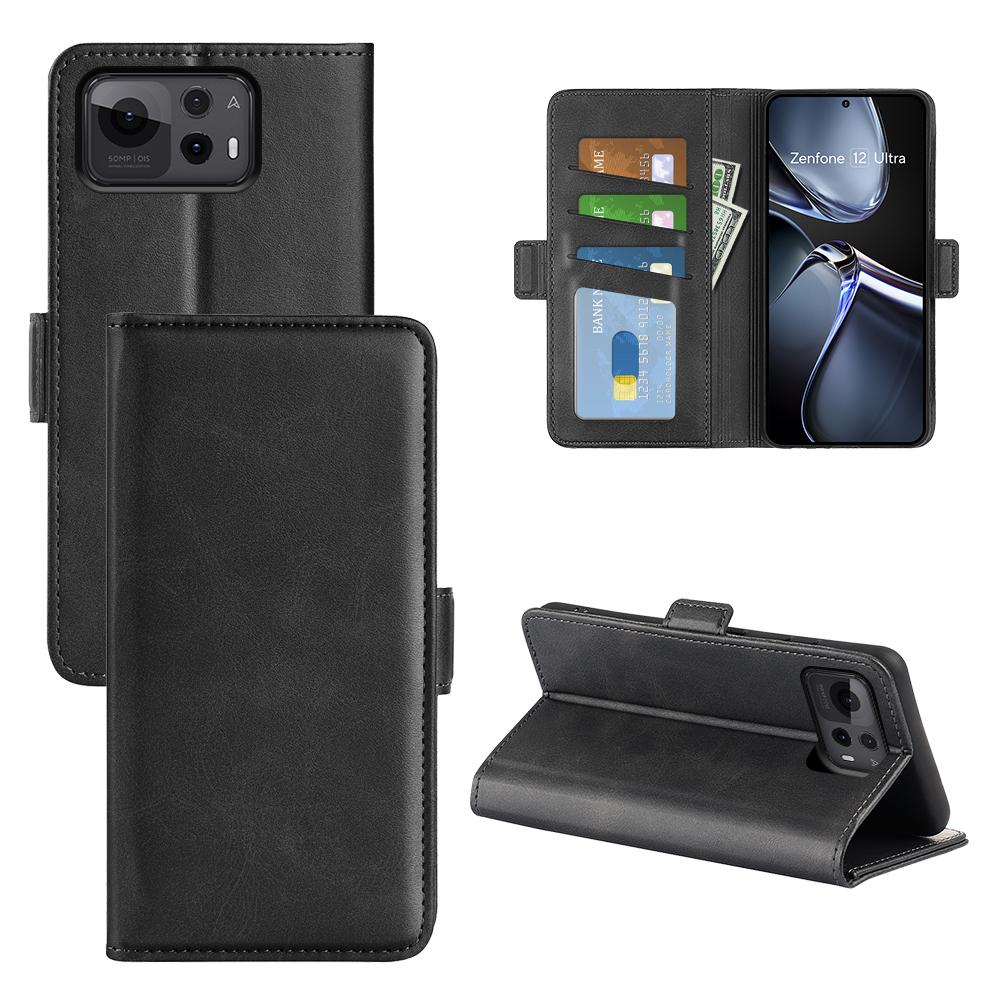 For Asus Zenfone 12 Ultra 5G Case Calf Texture Leather Wallet Phone Cover