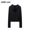 Jin Yujie Women's 100% Merino Wool Hooded Knit Sweater