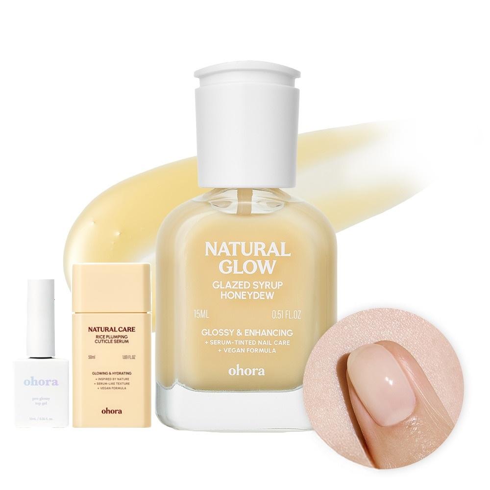 OHORA Glazed Syrup Nail Strengthener Honeydew Edition Nail Care Set with Optional Nail Essentials