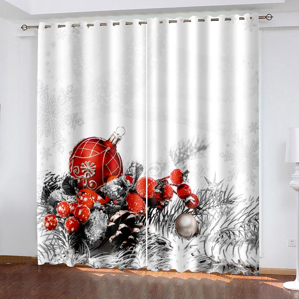 2023 new HD digital printed curtain festival decoration living room balcony home decoration 90 grams polyester fiber curtain fab
