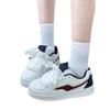 Retro Burgundy Platform Bread Shoes Women's Tide Autumn New Campus Style Versatile Casual Board Shoes