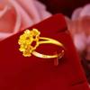 Vietnamese Gilded Brass Peony Ring - Blooming Splendor Women's Gift for Qixi