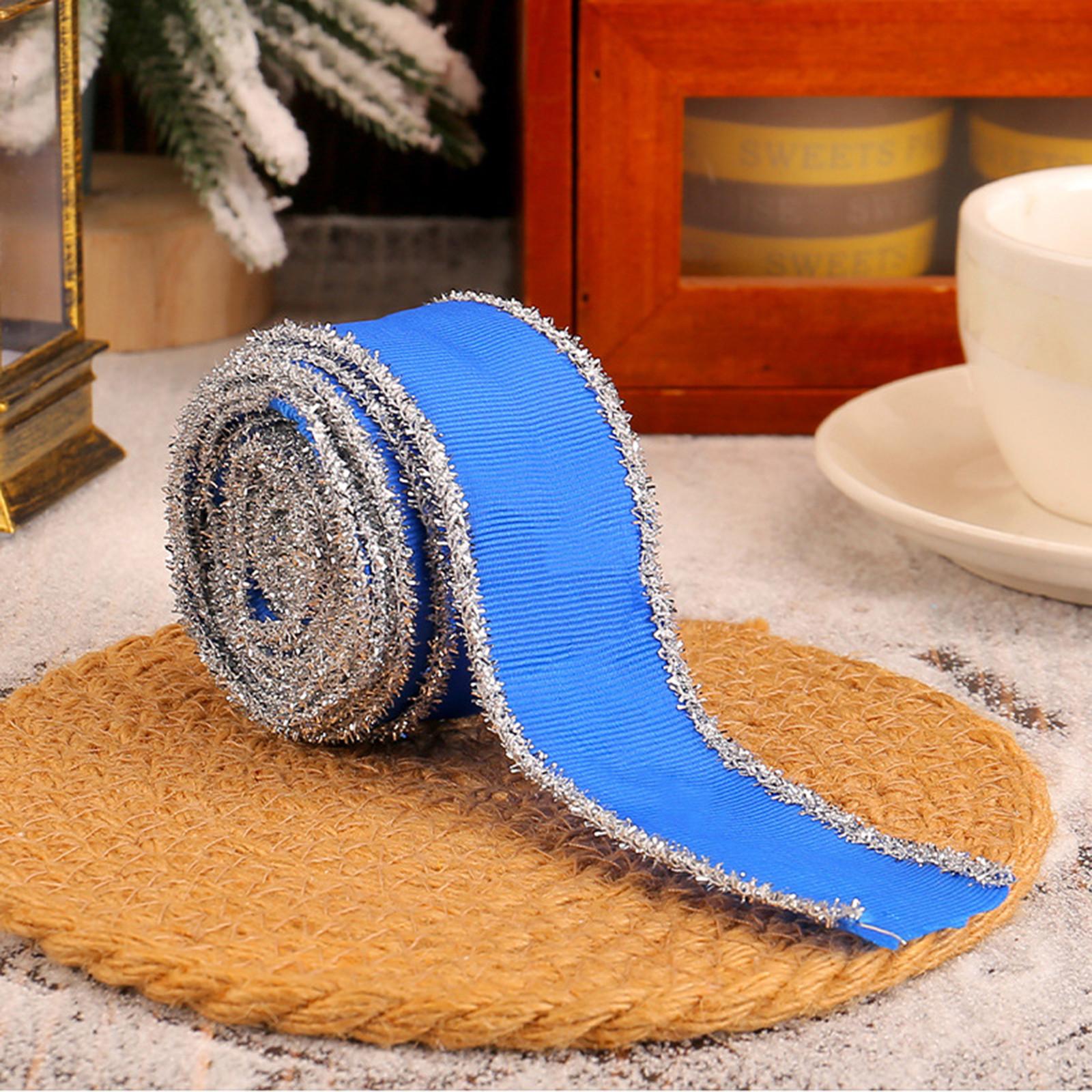 

Рождественская полиэстеровая лента для гирлянды Материал для самостоятельной окантовки лентой подарочной упаковки Лента для украшения бантом One Size синий