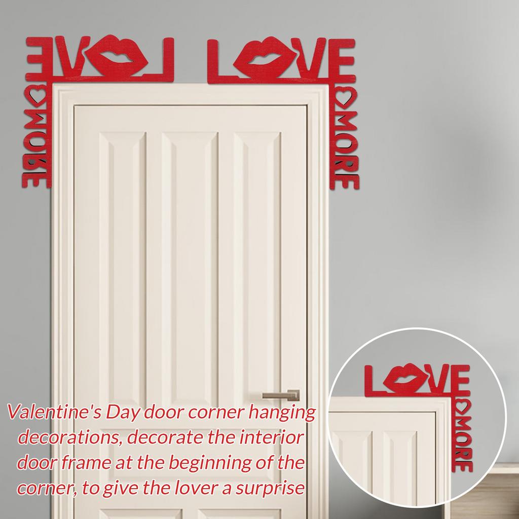 Valentine's Day Wooden Door Frame Decoration Pendant Festive Atmosphere Decoration Props Home Door Corner Decoration Wall Sticker