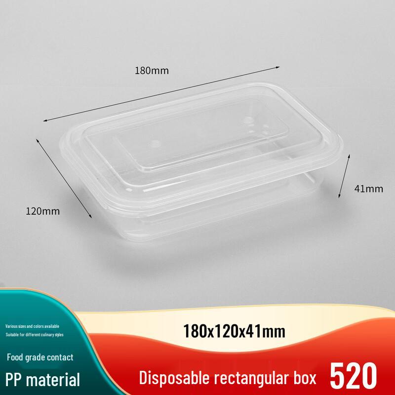 Jing Zhi Feng Rectangular Disposable Takeout Lunch Boxes with Lids (120 Sets)