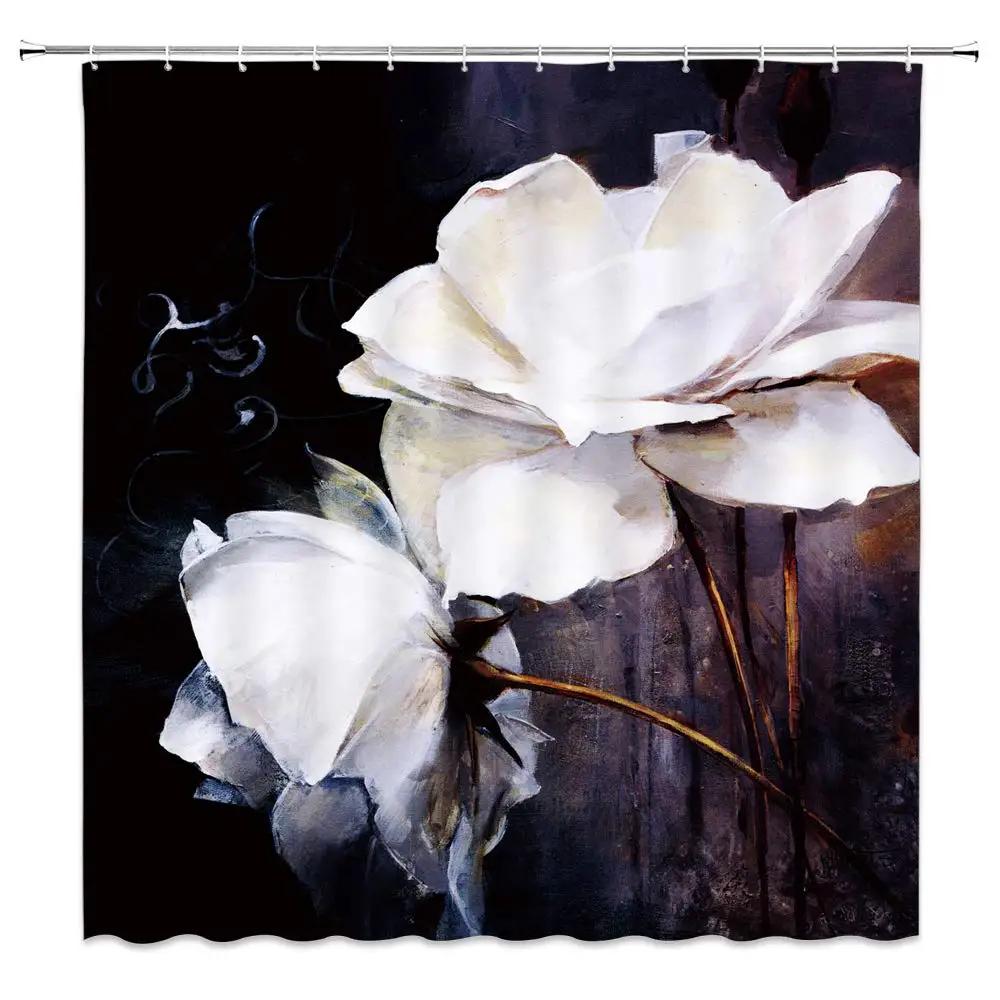 Abstract Hand Painting Shower Curtains Women Sketch Bath Curtain Lover Human Body Minimalist Art Waterproof Bathroom Curtains