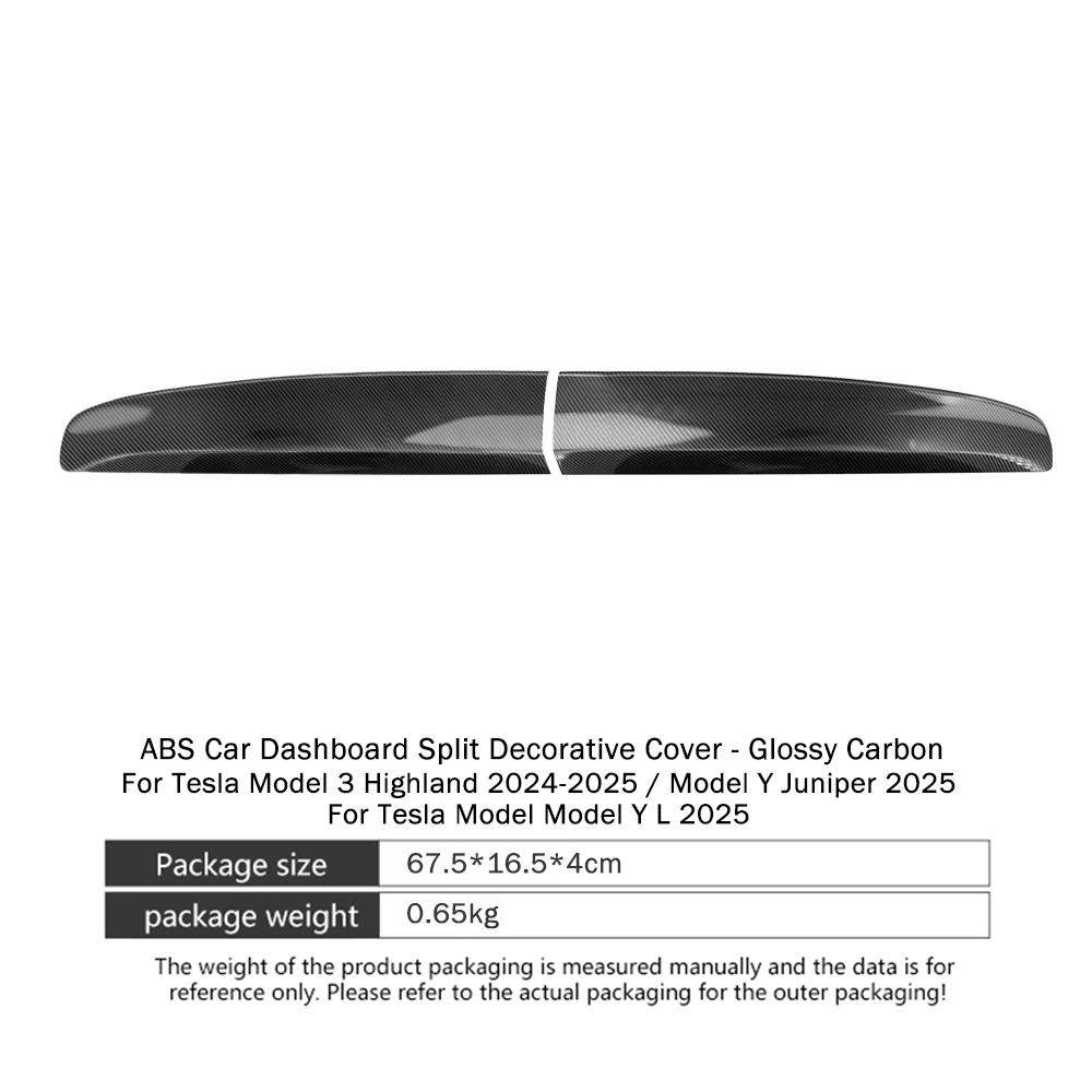 AABLU1 Suitable for Tesla Model 3 Highland Model Y Juniper Model Y L 2025 front dashboard cover split ABS panel decoration car interior