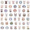 50 Cute Rabbit Graffiti Stickers Skateboard Suitcase Car Decoration Stickers Waterproof Creative Children's Stationery Stickers