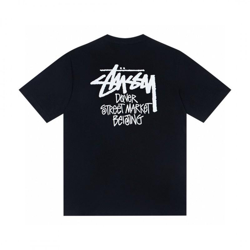 Stussy Short Sleeve T-Shirt Teens Loose Fit 270g Cotton Round Neck Casual Wear