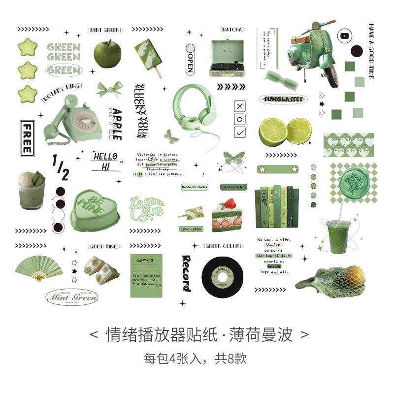 4 Sheets Cartoon Diary Decorative Materials Paper Cute Handwritten Sticker