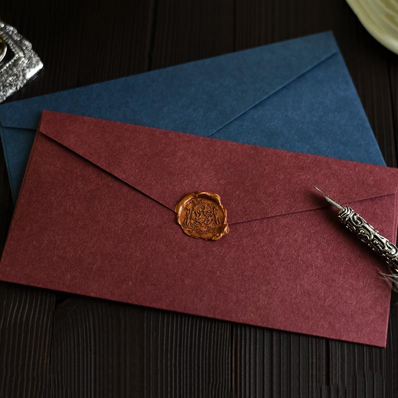 5/10pcs Western-Style Solid Color Blank Paper Envelope Retro Business5Envelope Fire Paint Invitation Hand Account Envelope