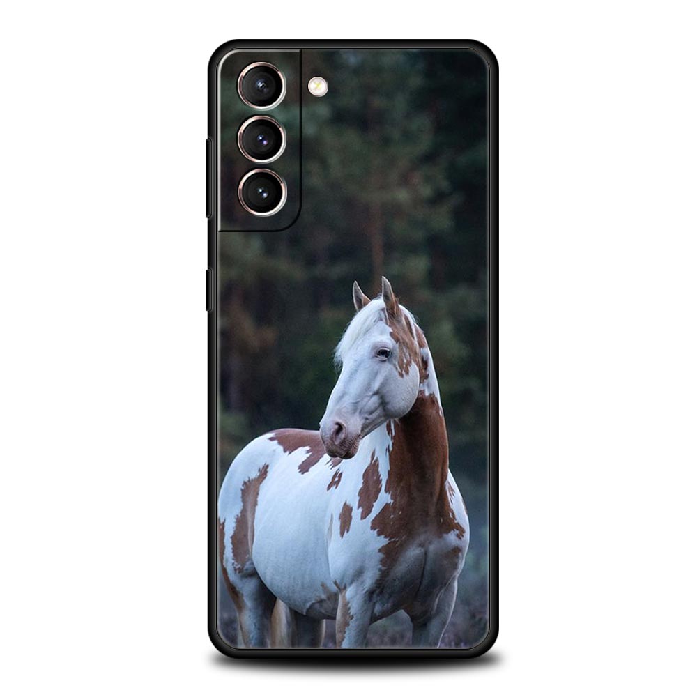 Coque de téléphone Animal Cheval pour Samsung Galaxy S26 S25 S24 S23 S22 S20 S21 FE Ultra S25 Edge Plus 5G Housse Souple en TPU Fundas Capas Sac