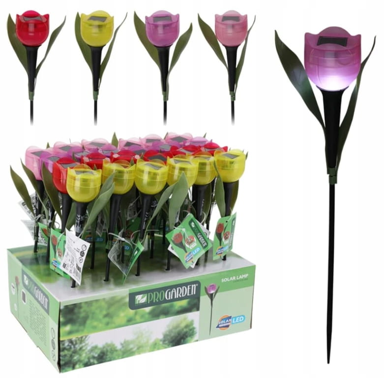 Tulip Solar Lamp 30cm Colorful Garden Decoration with Warm Light