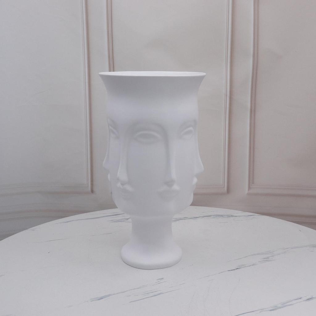 Nordic Style Creative Resin Face Vase for Home Decor 