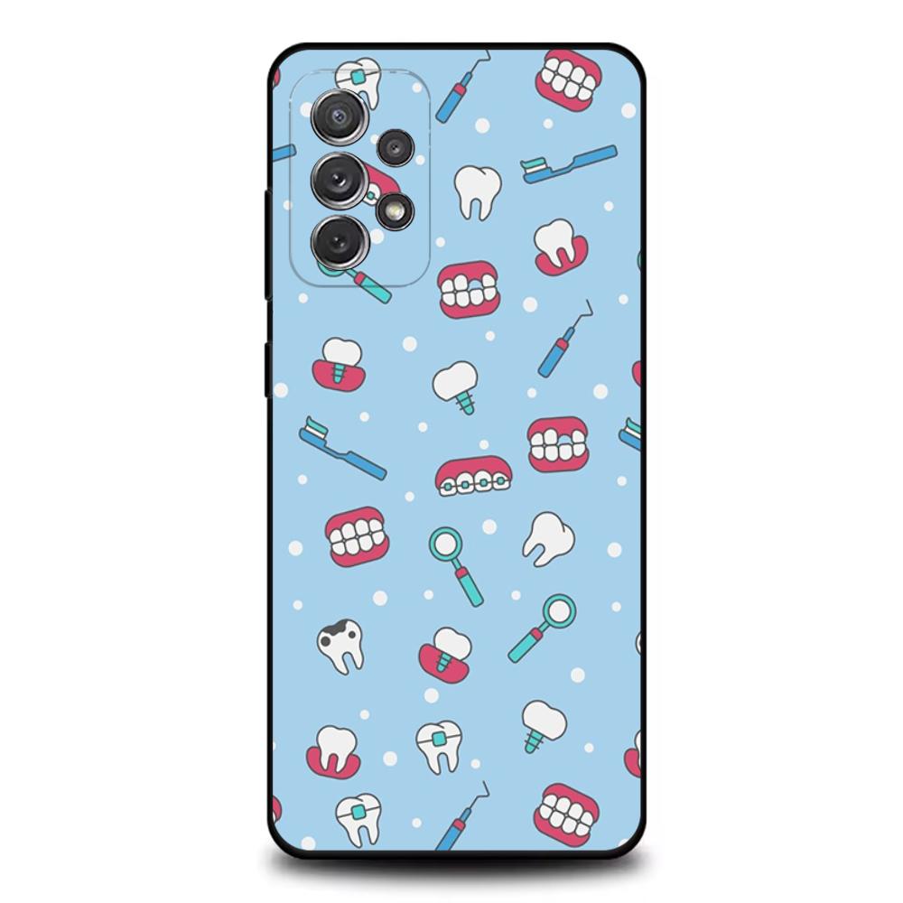 Tooth Teeth Funny Dentist Phone Case For Samsung S25,S24,S21,S22,S23,S30,Ultra,S20,Plus,Fe,Lite,Note,10,9,5G Black Cover