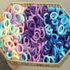 300Pcs Dopamine Gradual Change Color Seamless Hair Rope Children Hair Band High Elastic Towel Ring Candy Color Headband Hair Accessories