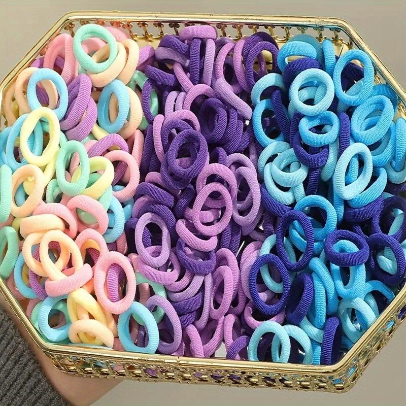 300Pcs Dopamine Gradual Change Color Seamless Hair Rope Children Hair Band High Elastic Towel Ring Candy Color Headband Hair Accessories