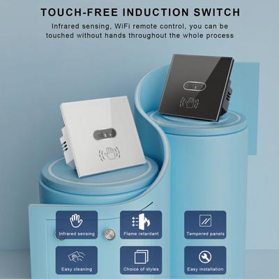 WIFI+BLE Infrared Induction Switch No Need TouchSwitch Glass Screen Panel On Off Touch-Free Hygienic Design