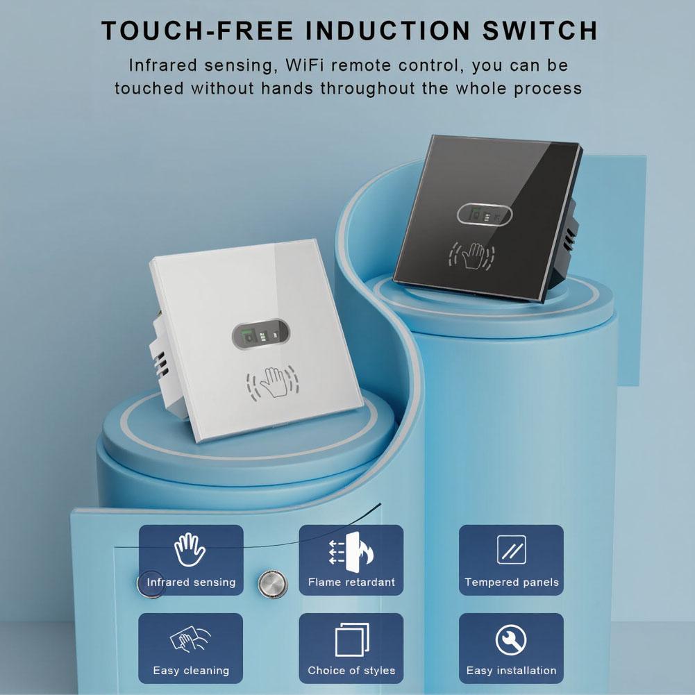 WIFI+BLE Infrared Induction Switch No Need TouchSwitch Glass Screen Panel On Off Touch-Free Hygienic Design