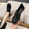 Thick Heel Flat Bottom Small Leather Shoes Women's 2025 Spring New Versatile Korean Version British Style Black Loafers Women's X270-1