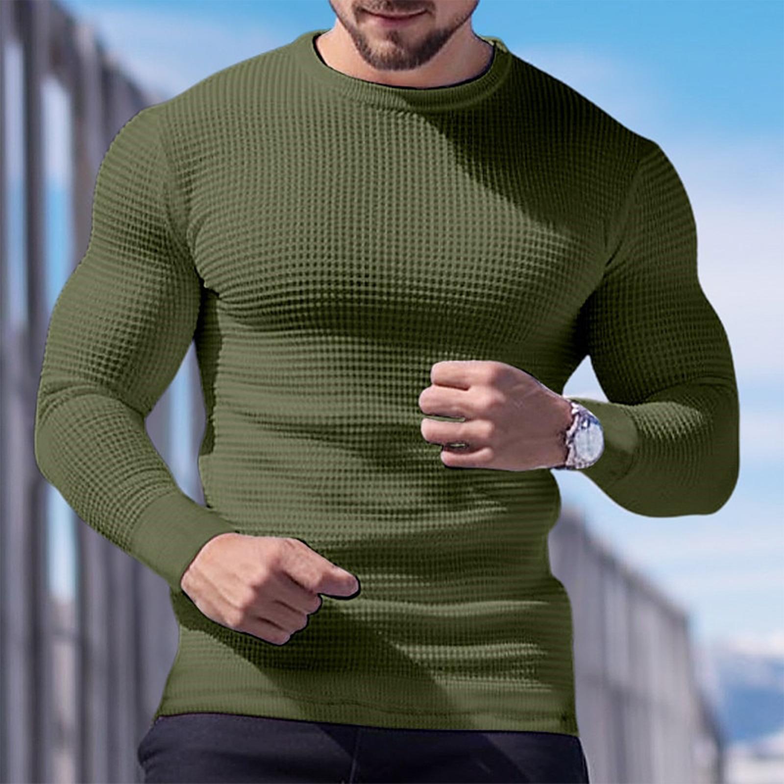 

Shoulder Sleeves Men S Long Sleeved Patchwork T-Shirt Casual Top L армия зеленый