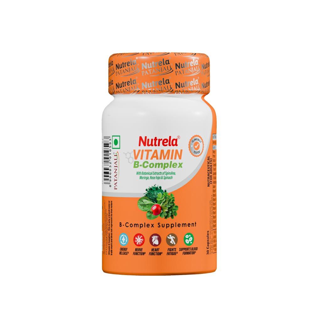 Nutrela Daily Energy Biofermented B Complex Capsules 30 Pack For Men Women Metabolism Support Vitality Supplement