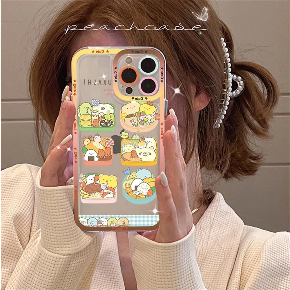 Custodia per telefono Kawaii sumikko gurashi per iPhone 13 14 Pro Max XS XR 12 11 Pro 13 Mini 6 7 8 Plus Copertura posteriore morbida trasparente