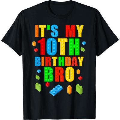 It's My 10th Birthday Bro Block Building 10 Years Old Boys T-Shirt