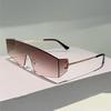 KAMMPT Rimless Sunglasses Men Women Fashion Monoblock Gradient Shades Trendy Brand Design Outdoor Sun Glasses