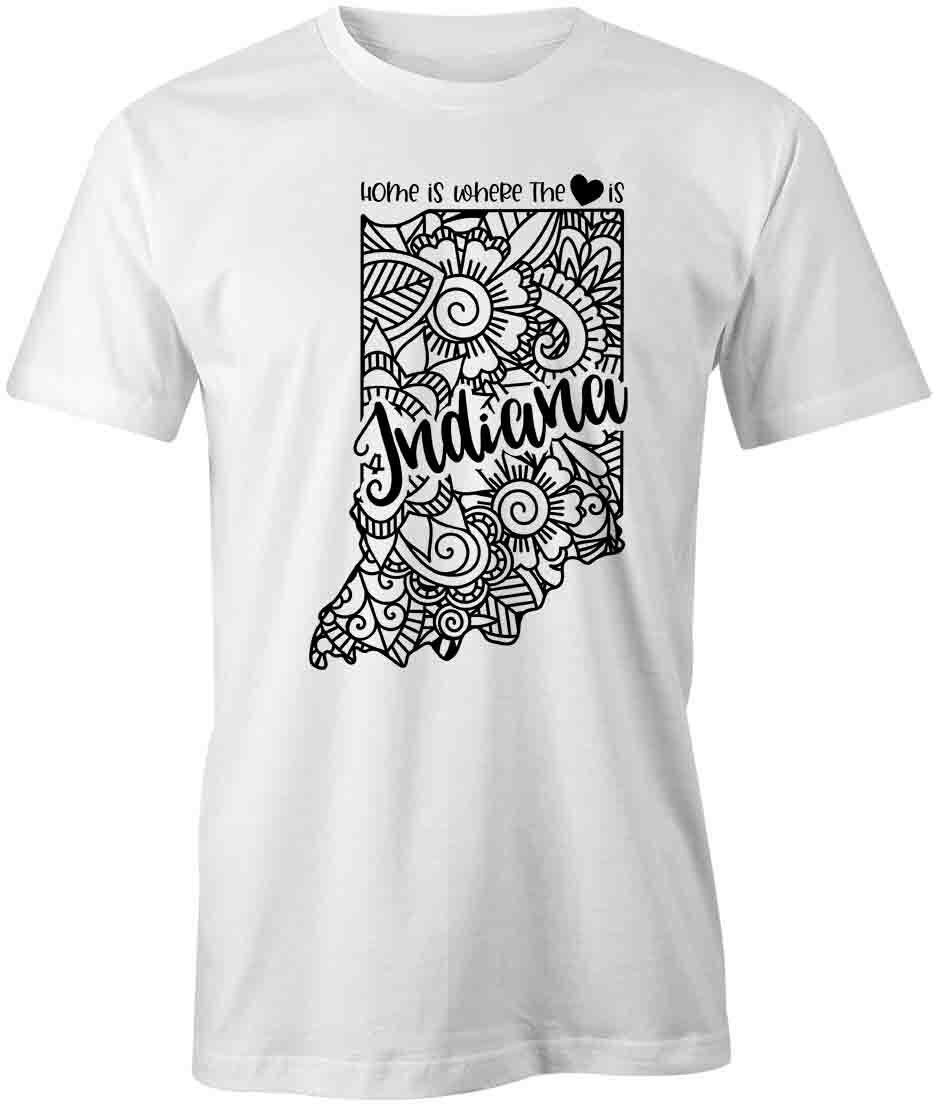 STATE MANDALA INDIANA TShirt Tee Short-Sleeved Cotton CLOTHING HEART S1WSA778 S