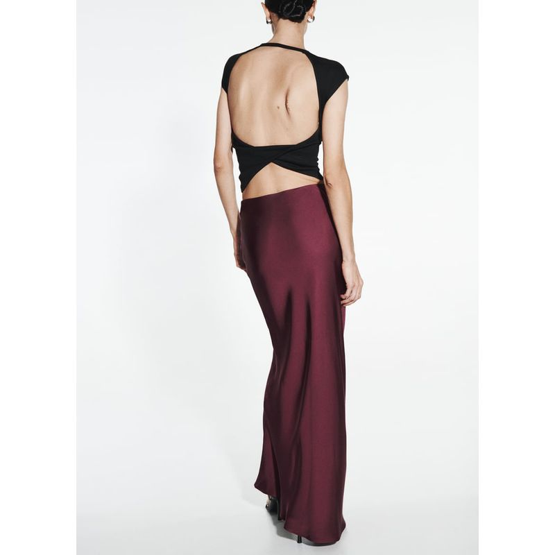 Spring New Arrival High Waist A- line Sheath Skirt Long Skirt Fancy Silk Satin Texture Midi Skirt 9878250