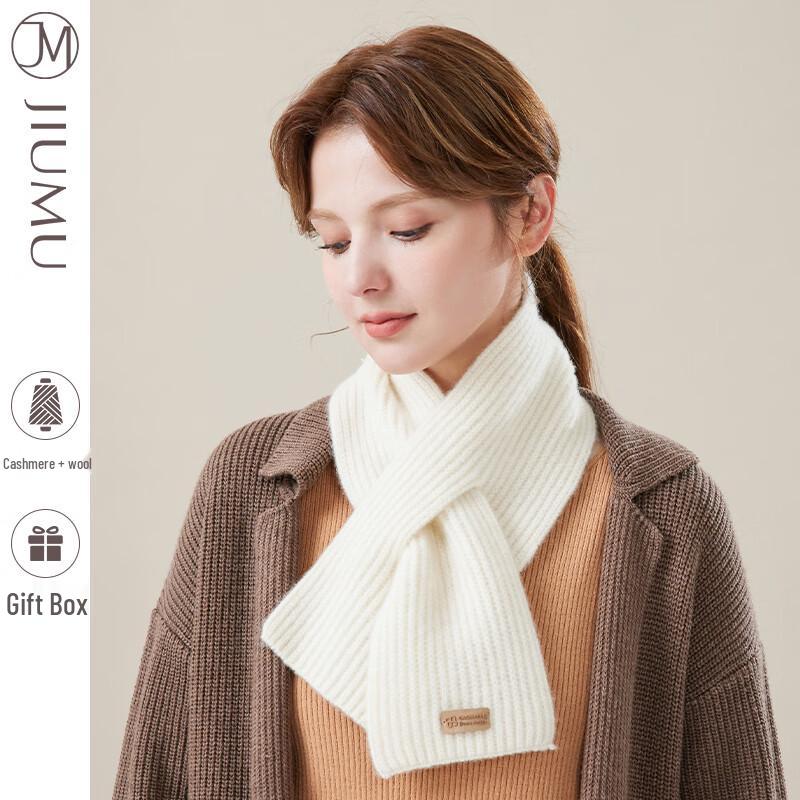 JIUMU Women's Thickened Cross-Over Wool Neck Scarf WH014