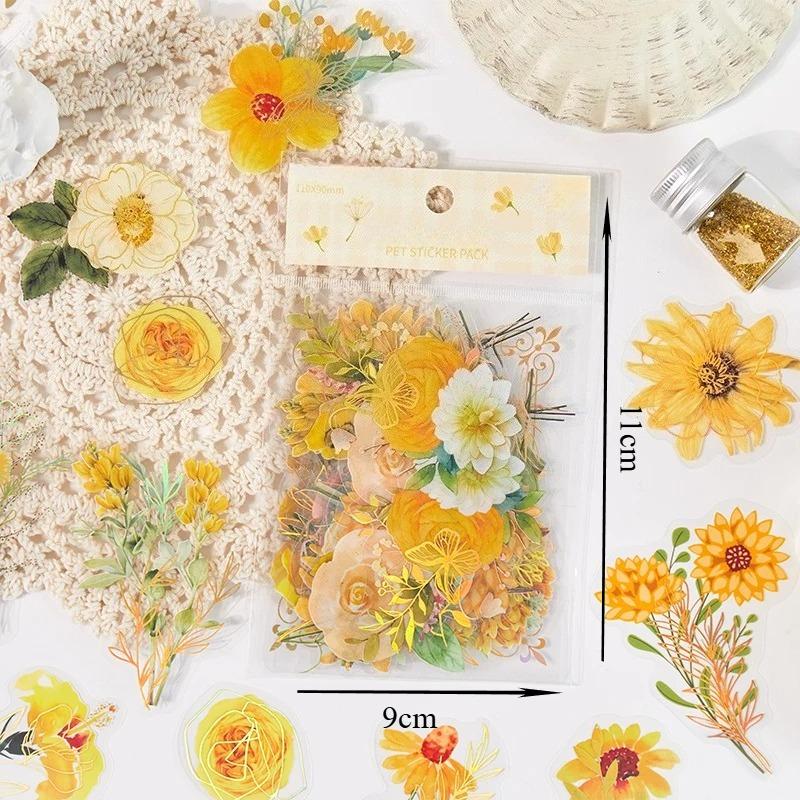 40pcs/bag Vintage Gilding Green Leaf Flower Notebook Decorative Stickers DIY Decorative Stickers for Scrapbooking Label Diary