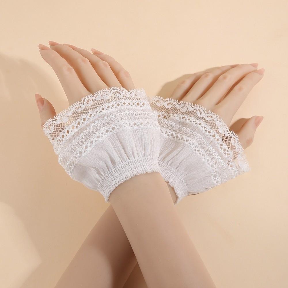 Detachable Fake Cuff Multilayer Ruffle Lace Cuff False Sleeve Cuffs  Women's Clothing Accessories