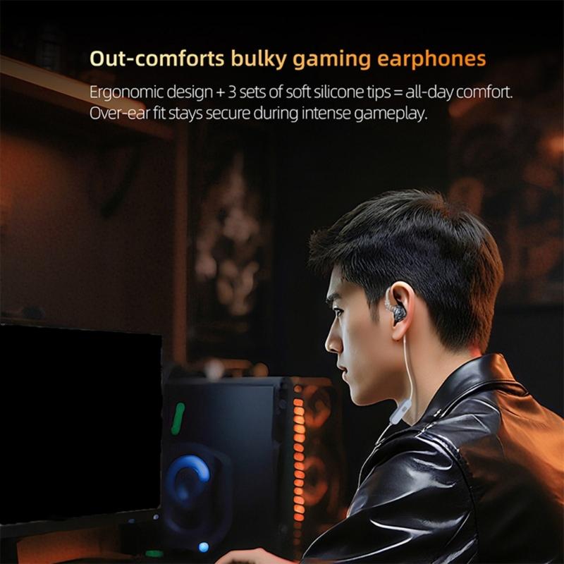 Premium Gaming Earphones Enhances Low Frequency Performances Wire Headphones Tuning Replaceable Cable Secures Fit