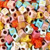 50pcs 7x7mm Acrylic Cubes Constellation Beads For DIY Jewelry Making Necklace Bracelet
