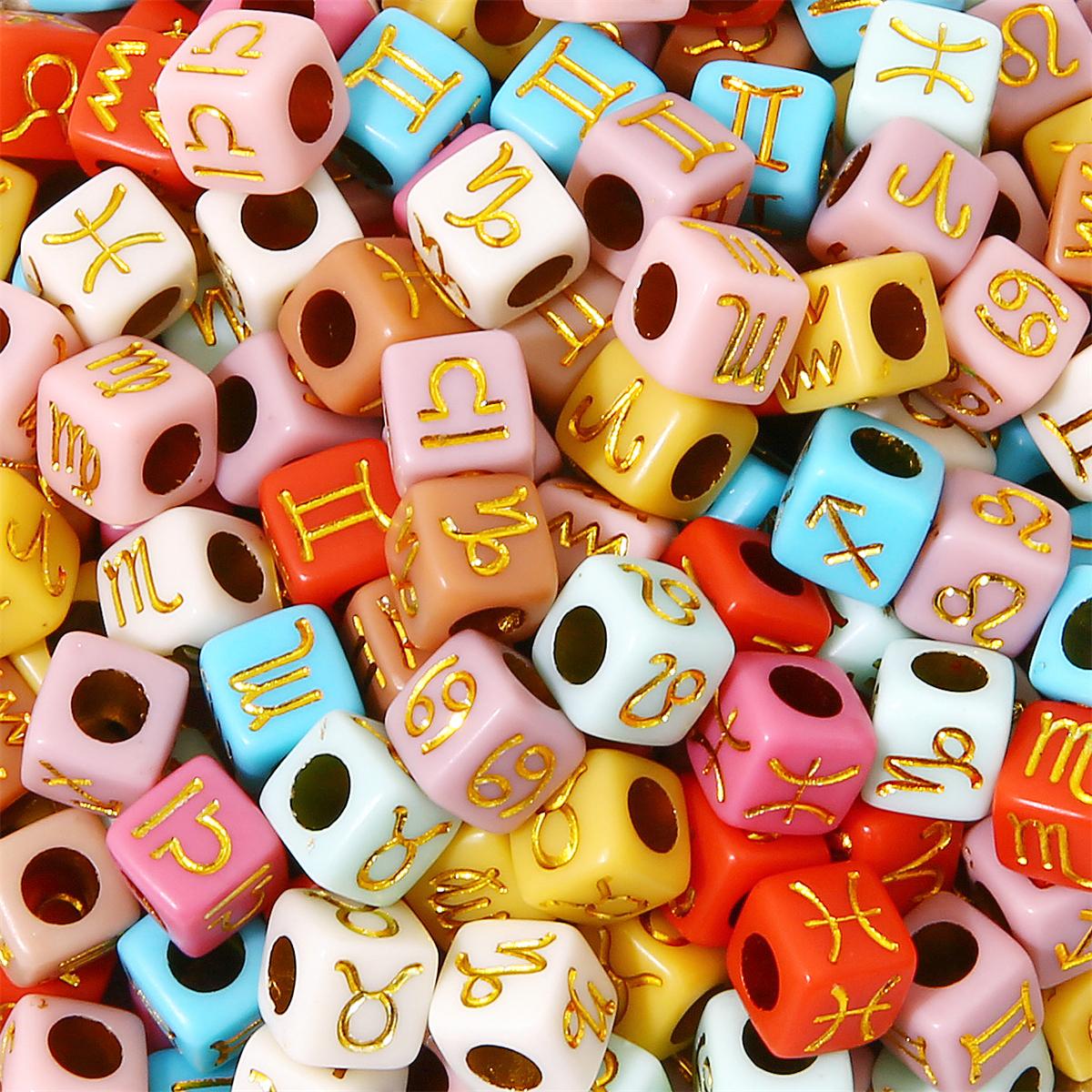 

50 шт 7x7 мм акриловые кубики созвездия бусины для изготовления ювелирных изделий своими руками ожерелье браслет