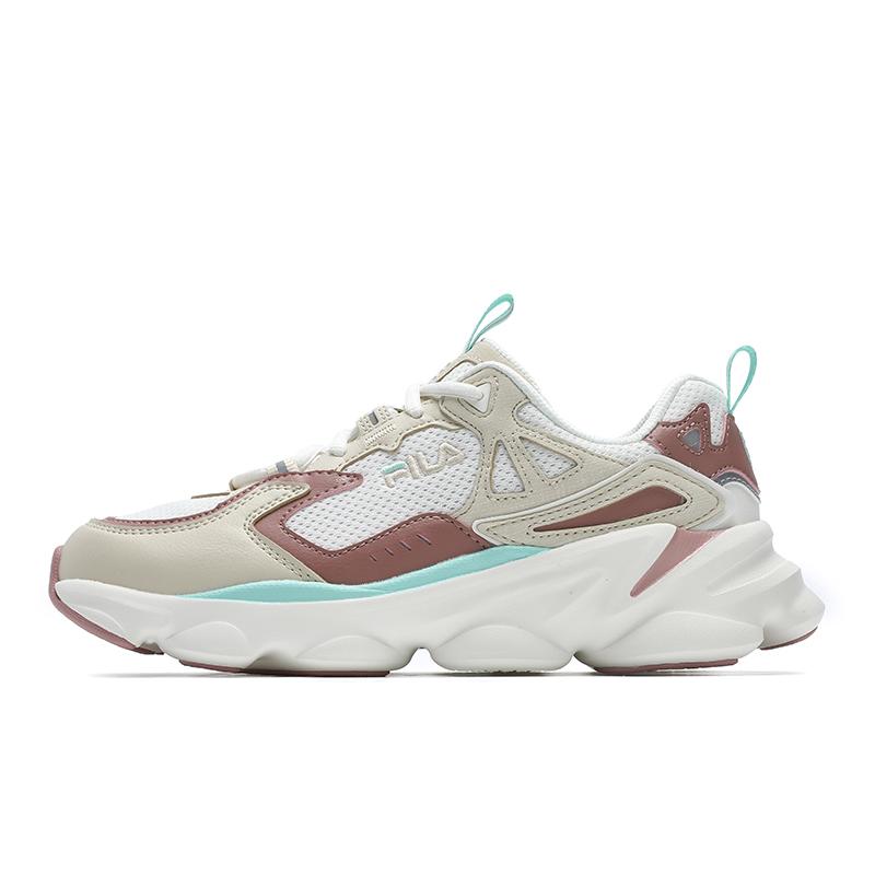 Fila Retro Series Versatile Fashion Trend Low-Top Casual Shoes Women Sneaker Snow-White Angora-Brown F12W422111FSB