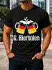 G Biertolen Gerunisex Beer Clinking Foaming Beer With Red Gold Flag Accents Festive Drinking Humor Unisex All Tshirt