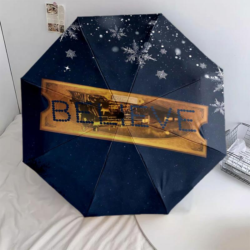 1 PC Automatic Folding Umbrella - Cartoon Pattern, Portable & Foldable Design with 45 Ribs, Christmas Birthday Gifts