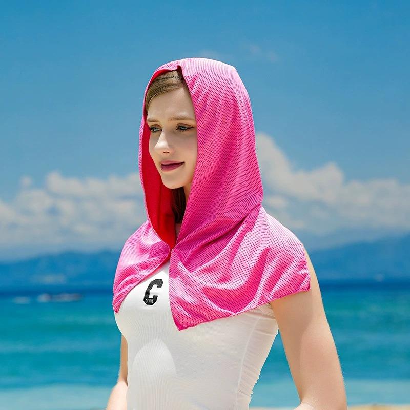Cooling Hoodie Towel - UV Protection, Quick Drying, Perfect for Sports, Camping, Workouts, Cycling, Golf, Running, Hiking