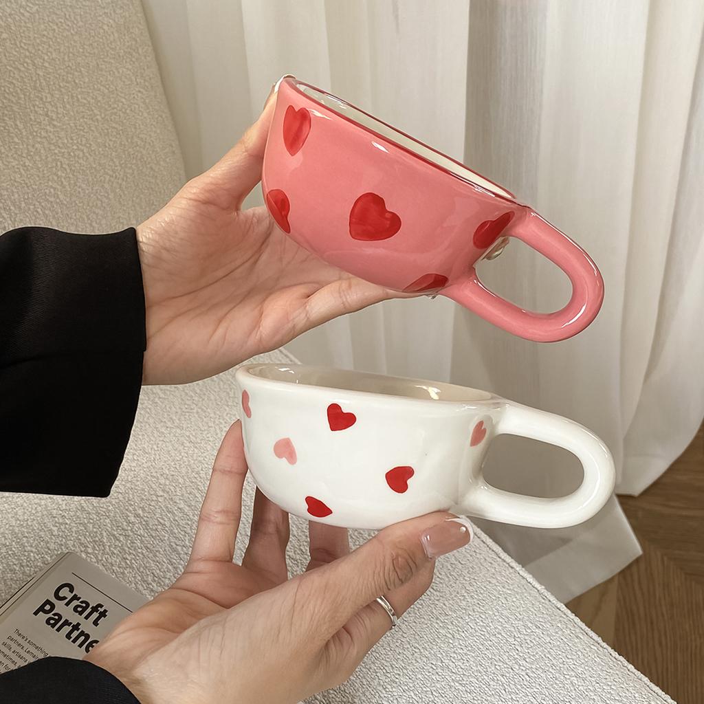 1Pc Love Ceramic Pair Cup, Creative Hand-Painted Ceramic Love Mug, Suitable for Home Decoration, Home Drinking Water