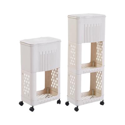 Kitchen Trash Can with Lid, Storage Rack, Holder, Organizer, Slim Body, Easy To