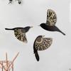 Pack of 3Wood Birds Hangings Office Kitchen Artistic Decorations Handmade Gift Flying Birds Background Wall Ornament