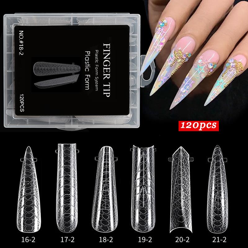 Nail Art Pattern Crystal Nail Mold Crystal Extension Paper Free Rapid Phototherapy Extension Nail Tablets 120 Pieces In A Box