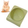 Cat Bowl Tilted Simple Style Refreshing Color Smoothly Odorless Plastic Pet Food Bowl Grass Green
