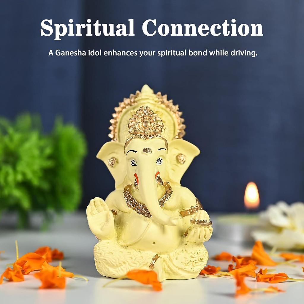 Lord Ganesha Idol for Car Dashboard – Divine Ganesha Murti | Home & Office Decor | Symbol of Prosperity and Good Fortune