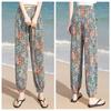 Women's Summer Printed High-Waist Cropped Beach Pants