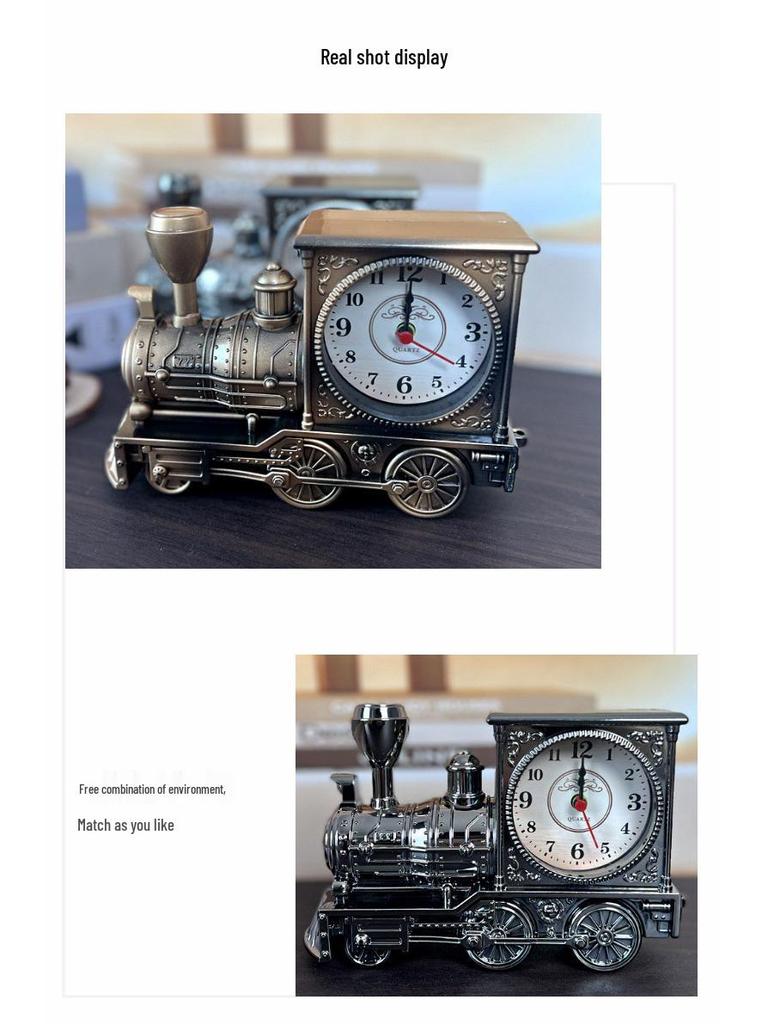 Vintage Locomotive Alarm Clock - Wake-Up & Back-to-School Gift for Students